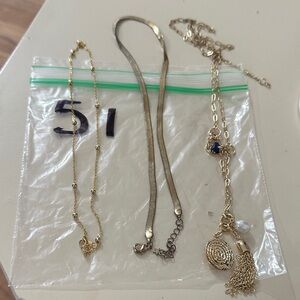 Gold Tone Women's Necklace Set - Mixed Styles, Gold. Bag 51 Bundle for pricing